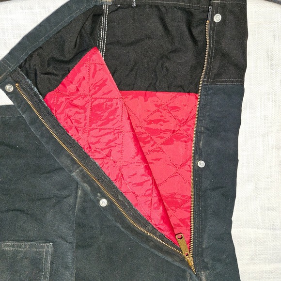 Carhartt Mens R50 Black Bib Overalls Quilted Lined Workwear Utility Size 38x30 - Picture 5 of 6